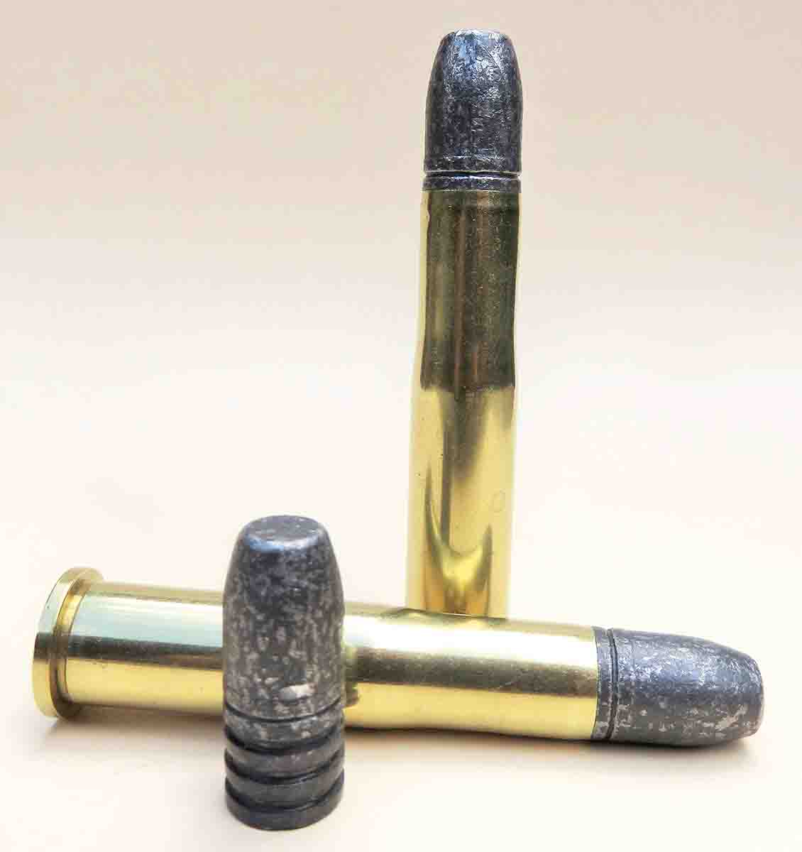 Coated lead bullets are used, weighing just under 400 grains. Meat-in-the-pot accuracy displayed on the first target.